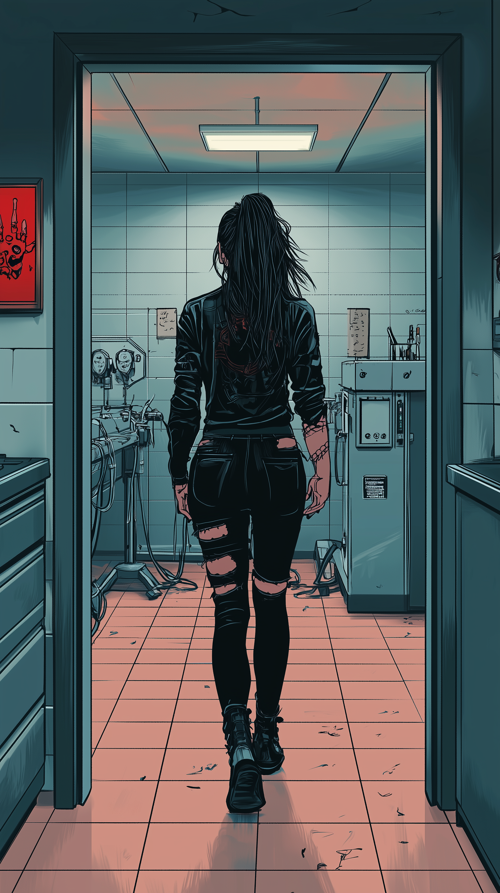 Sophie in the morgue